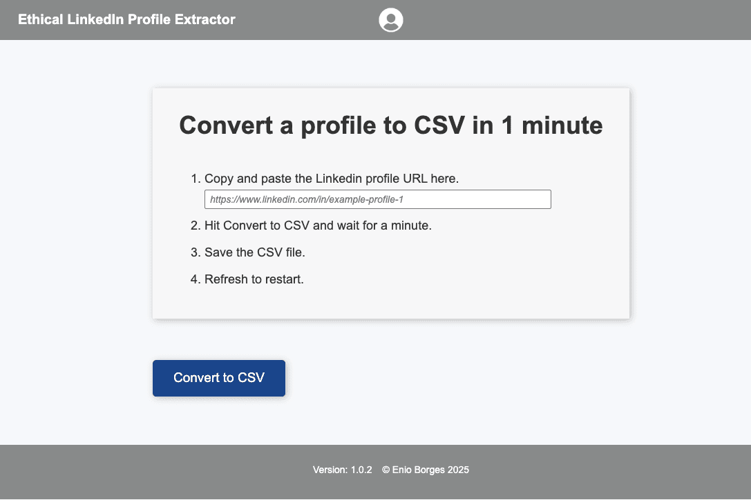 Ethical LinkedIn Profile Extractor